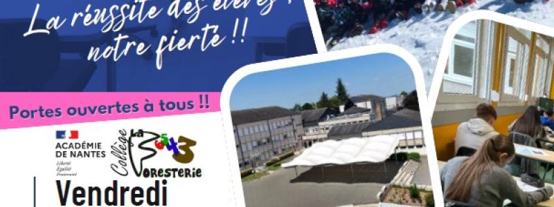 Vendredi 27 mars, portes ouvertes à tous au collège de la Foresterie